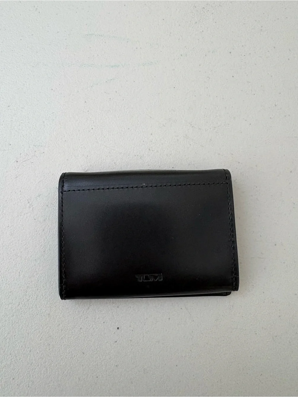 Tumi Black Leather Trifold Wallet